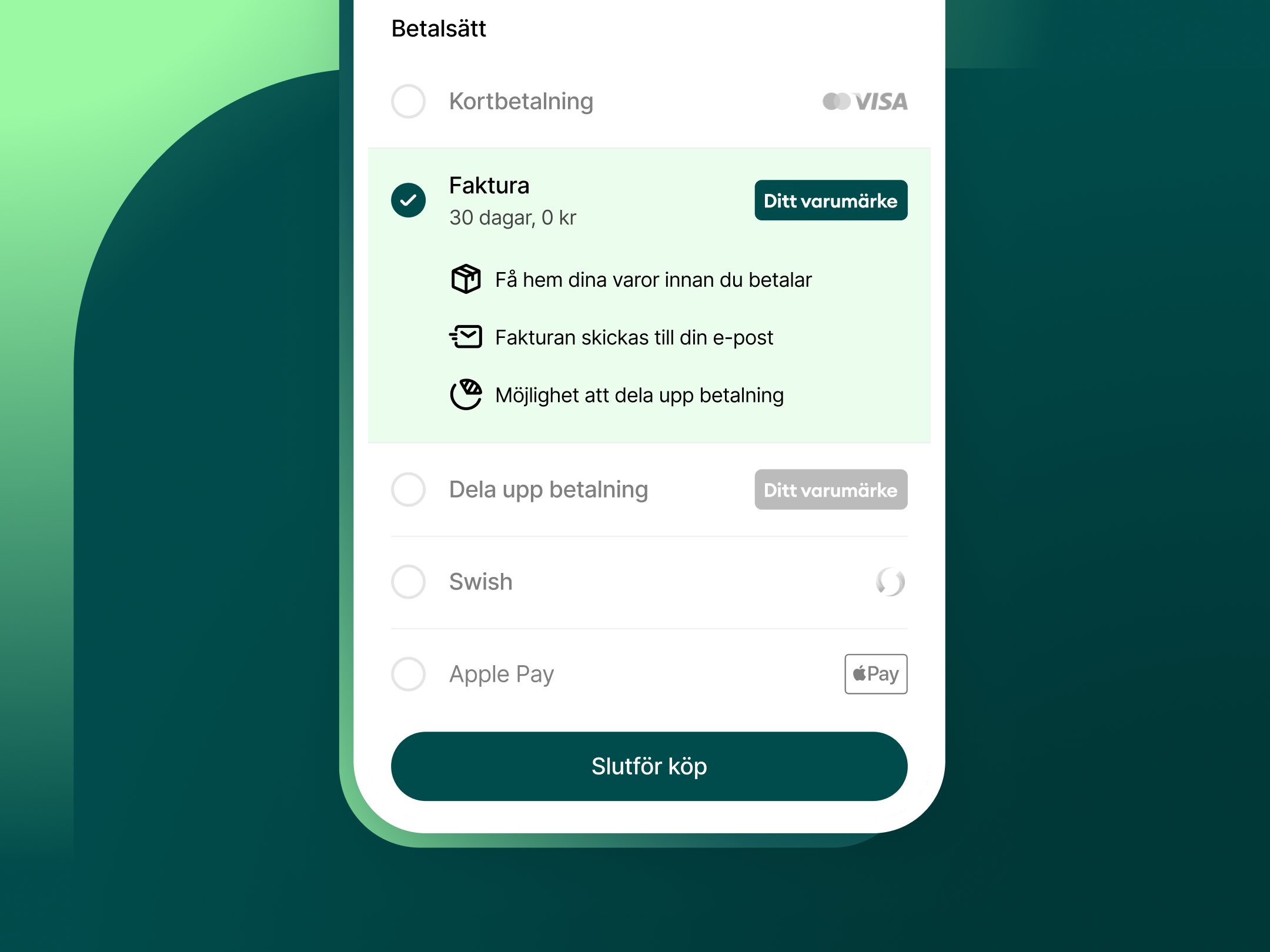 SWE - Brand your own checkout